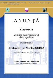 Afis conferinta tezaurul de la Apahida