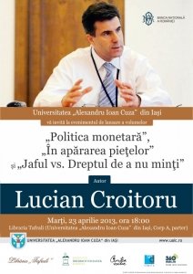 Afis lansare volume Lucian Croitoru