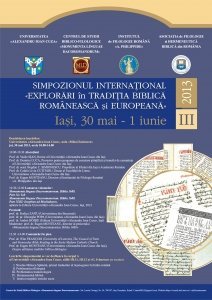 Afis simpozion international Explorari in traditia biblica