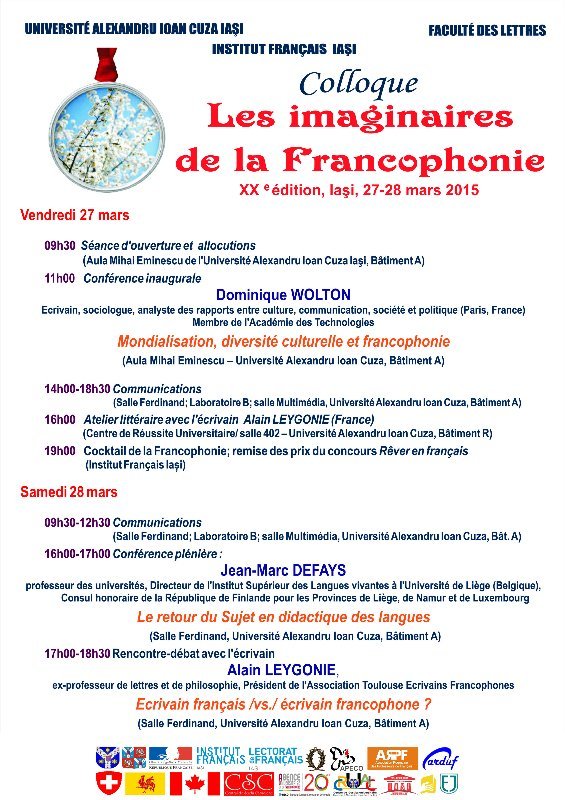 Affiche Journées de la Francophonie (27-28.03.2015)