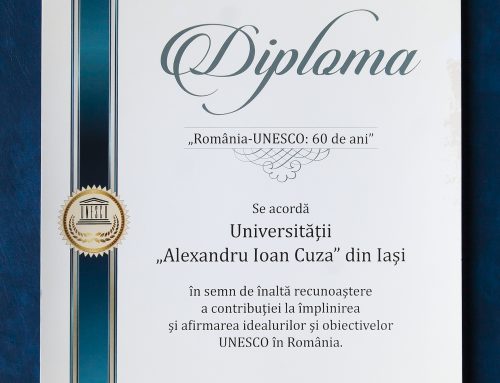 Diplomă onorifică acordată de UNESCO România